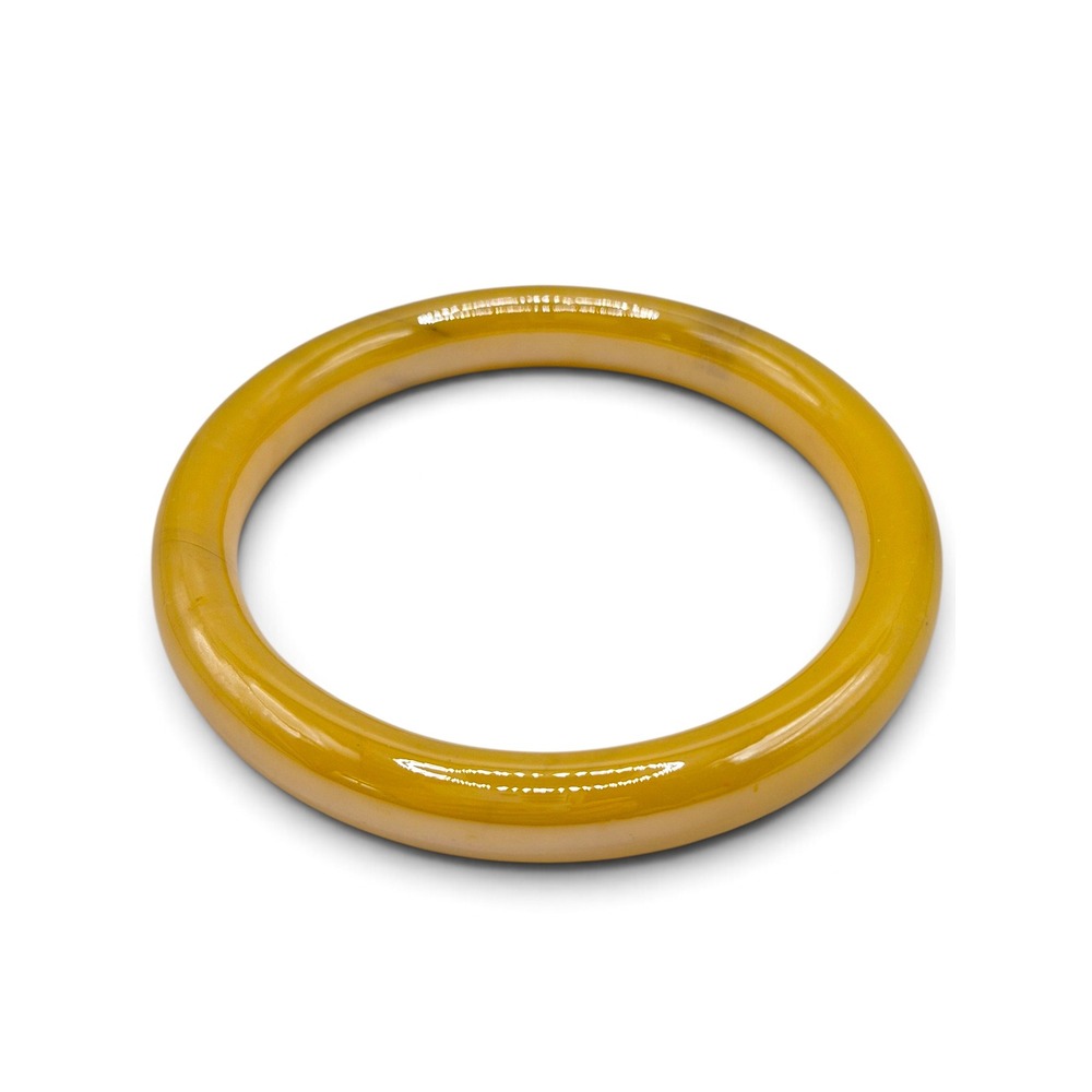 Unbranded Glass Bangle Women OS Mustard Yellow Excellent Retro Statement